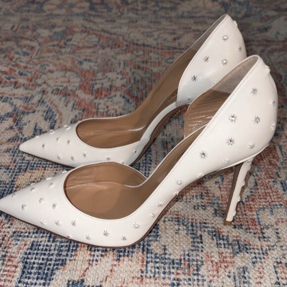 Aquazzura Wish Pump 105 In Nappa White - Picture 4 of 10